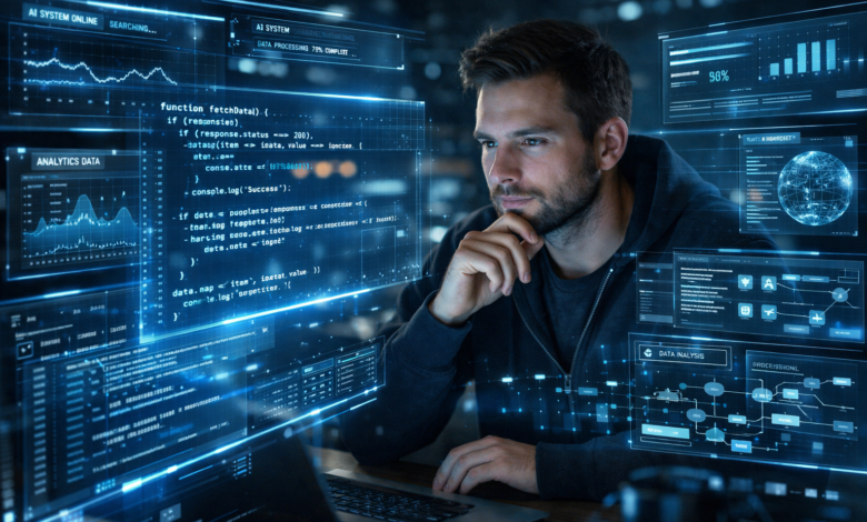 desenvolvedor validando codigo gerado por inteligencia artificial