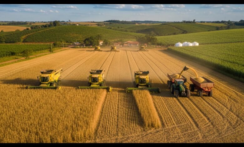 Produtor rural observa lavoura de soja em cenário que representa aumento da inadimplência no agronegócio brasileiro