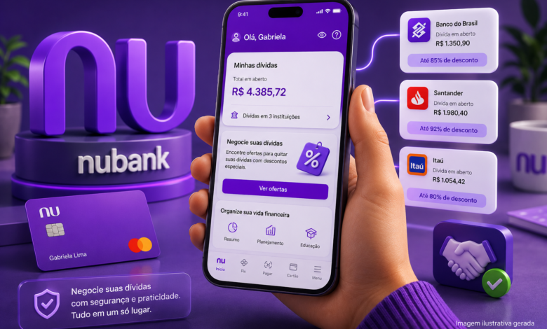 Consumidor utiliza aplicativo financeiro para consultar e negociar dívidas em diferentes instituições