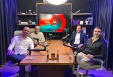 Estúdio do Podcast ContraPonto durante a gravação do episódio sobre gestão de risco como alavanca de crescimento, com Pedro Felipe, Marcos Guerra, André Bertolino e Caio Lhano, da Avla Brasil.