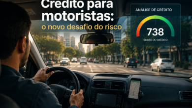 Motorista profissional em veículo durante análise de crédito e avaliação de risco