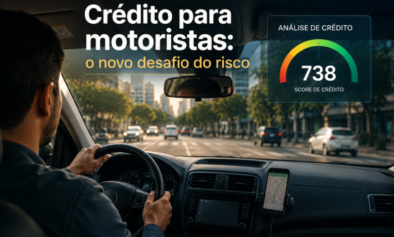 Motorista profissional em veículo durante análise de crédito e avaliação de risco