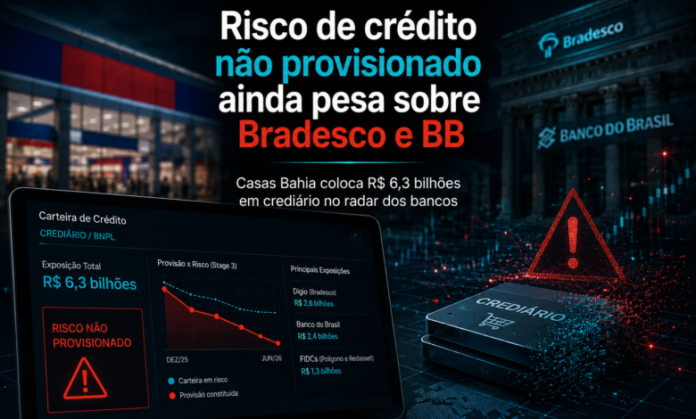 Risco de crédito não provisionado de Casas Bahia pesa sobre Bradesco e Banco do Brasil