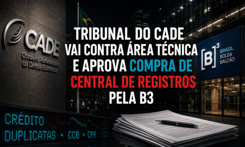 Cade aprova aquisição de 60% da CRDC pela B3 no mercado de registro de direitos creditórios