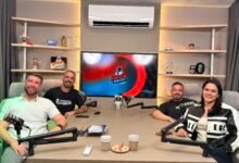Jean e Cris durante a estreia do ContraPonto Fitness e Saúde sobre transformação, saúde e fisiculturismo
