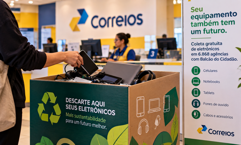 Portal de Notícias ContraPonto: coleta gratuita de lixo eletrônico em agências dos Correios no Brasil.